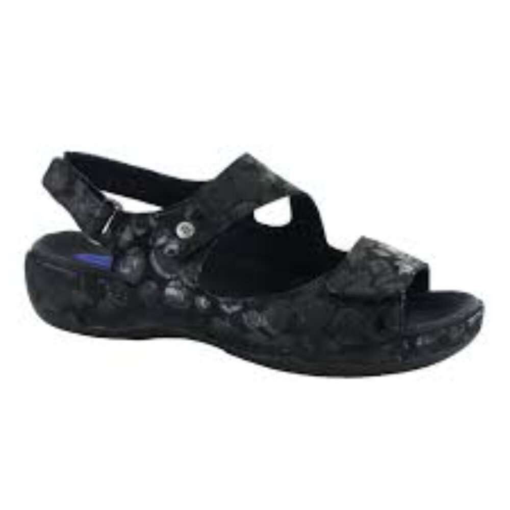 Wolky Women's Black Lianas Leather Open Toe Classic Slingback Sandal Size 8‎
